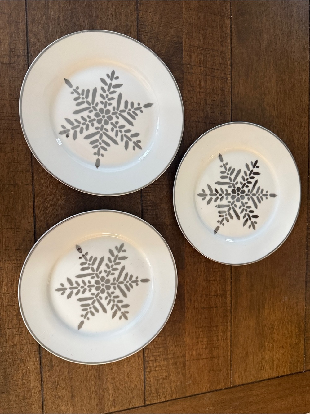 Threshold White Snowflake Salad Plates - Set of 3